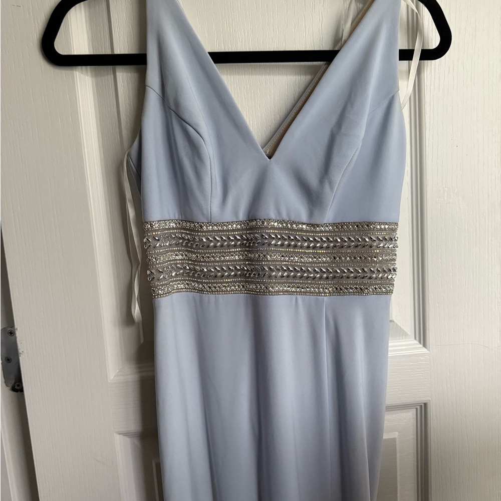 Xscape Light Blue Gown with Silver Accents
